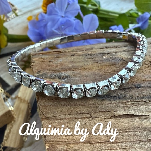 Alquimia Silver Tennis Bracelet with Prong-Set Gemstones - Picture 1 of 1
